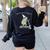Off To Teach English Scooter Frog ESL Teacher Literature Women's Sweatshirt Back Print Black
