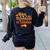 One Thankful PE Teacher Thanksgiving Fall Autumn Groovy Women's Sweatshirt Back Print Black