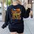 One Thankful Sped Teacher Cute Thanksgiving Women Women's Sweatshirt Back Print Black