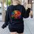 One Thankful Teacher Thanksgiving TurkeyCute Pencil Women's Sweatshirt Back Print Black