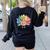 One Thankful Teacher Turkey Pencil Thanksgiving Teachers Women's Sweatshirt Back Print Black One Thankful Teacher Turkey Pencil Thanksgiving Teachers Women's Sweatshirt Back Print Black