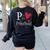 P Is For Preschool Teacher Student Back To School Women's Sweatshirt Back Print Black P Is For Preschool Teacher Student Back To School Women's Sweatshirt Back Print Black