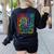 PE Teacher Phys Ed Tie Dye Physical Education Appreciation Women's Sweatshirt Back Print Black