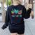 Peace Love Art Painting Palette Art Teacher Women's Sweatshirt Back Print Black Peace Love Art Painting Palette Art Teacher Women's Sweatshirt Back Print Black