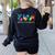 Peace Love Physical Education Tie Dye Sports PE Teacher Women's Sweatshirt Back Print Black Peace Love Physical Education Tie Dye Sports PE Teacher Women's Sweatshirt Back Print Black