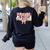 Physical Education Halloween Bow Checkered Teacher Ghost PE Women's Sweatshirt Back Print Black Physical Education Halloween Bow Checkered Teacher Ghost PE Women's Sweatshirt Back Print Black
