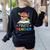Pirate Teacher Halloween Skull Adult Women's Sweatshirt Back Print Black