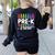 Pre-K Crew Teacher Team Squad Hello Back School Graduation Women's Sweatshirt Back Print Black Pre-K Crew Teacher Team Squad Hello Back School Graduation Women's Sweatshirt Back Print Black