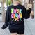 Preppy First Grade Back To School 1st Grade Teacher Girl Kid Women's Sweatshirt Back Print Black Preppy First Grade Back To School 1st Grade Teacher Girl Kid Women's Sweatshirt Back Print Black