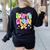 Preppy Fourth Grade Back To School 4th Grade Teacher Girls Women's Sweatshirt Back Print Black Preppy Fourth Grade Back To School 4th Grade Teacher Girls Women's Sweatshirt Back Print Black