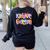 Preppy Kindergarten First Day Of School Teachers Girls Boys Women's Sweatshirt Back Print Black Preppy Kindergarten First Day Of School Teachers Girls Boys Women's Sweatshirt Back Print Black