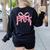 Preppy Pre k Back To School Pre-k Teachers Girls Cute Bow Women's Sweatshirt Back Print Black Preppy Pre k Back To School Pre-k Teachers Girls Cute Bow Women's Sweatshirt Back Print Black