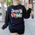 Preppy Seventh Grade Back To School 7th Grade Teachers Girls Women's Sweatshirt Back Print Black Preppy Seventh Grade Back To School 7th Grade Teachers Girls Women's Sweatshirt Back Print Black