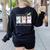 Preppy Silly Teacher Goose Build Character Back To School Women's Sweatshirt Back Print Black