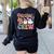 Preschool Boo Crew Preschool Teacher Student Halloween Women's Sweatshirt Back Print Black