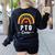 PTO Crew Parent School Volunteer Board Mom Parent Teacher Women's Sweatshirt Back Print Black