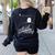 Read In Peace Skeleton Halloween Book Reading Spooky Teacher Women's Sweatshirt Back Print Black