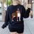 Red Boston Terrier Dog Women's Sweatshirt Back Print Black