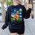 Red Heeler Starry Night Cattle Dog Colorful Art By Aja For Men Women Girls Kids Women's Sweatshirt Back Print Black