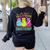Retro Are You Falloween Direction Teacher Spooky Halloween Women's Sweatshirt Back Print Black Retro Are You Falloween Direction Teacher Spooky Halloween Women's Sweatshirt Back Print Black