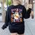 Retro Floral Ghost Trick Or Teach Groovy Teacher Halloween Women's Sweatshirt Back Print Black Retro Floral Ghost Trick Or Teach Groovy Teacher Halloween Women's Sweatshirt Back Print Black