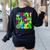 Retro Groovy In My Glowing Teacher Era Happy Teacher's Day Women's Sweatshirt Back Print Black Retro Groovy In My Glowing Teacher Era Happy Teacher's Day Women's Sweatshirt Back Print Black