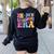 Retro Groovy Retirement Era Retired Teacher Women's Sweatshirt Back Print Black