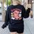 Retro Howdy Partners Cowgirl Cowboy Teacher Back To School Women's Sweatshirt Back Print Black
