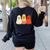 Retro Pencil Ghost Boo Spooky Teacher Halloween Costume Women's Sweatshirt Back Print Black