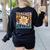 Retro Teacher Daisy Colorful Elementary School Teacher Women's Sweatshirt Back Print Black Retro Teacher Daisy Colorful Elementary School Teacher Women's Sweatshirt Back Print Black