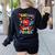 Retro Teaching Is My Superpower Apple Teacher Appreciation Women's Sweatshirt Back Print Black