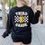 Retro Third Grade Teacher Lightning Bolt Pencil Teacher Kids Women's Sweatshirt Back Print Black