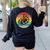 Retro Vintage Paint Palette Costume Artist Art Teacher Men Women Women's Sweatshirt Back Print Black Retro Vintage Paint Palette Costume Artist Art Teacher Men Women Women's Sweatshirt Back Print Black