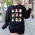 Santa Ghost Reading Books Christmas Library Teacher Women's Sweatshirt Back Print Black Santa Ghost Reading Books Christmas Library Teacher Women's Sweatshirt Back Print Black