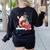 Santa Ugly Christmas Tree Lights Boston Terrier Dog Lover Women's Sweatshirt Back Print Black