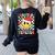 Santas Favorite Teacher Retro Groovy Smile Face Christmas Women's Sweatshirt Back Print Black Santas Favorite Teacher Retro Groovy Smile Face Christmas Women's Sweatshirt Back Print Black