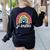 Sé Amable Spanish Bilingual Teacher Be Kind Boho Rainbow Women's Sweatshirt Back Print Black Sé Amable Spanish Bilingual Teacher Be Kind Boho Rainbow Women's Sweatshirt Back Print Black