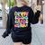 In My Second Grade Era Teachers Women Back To School Girls Women's Sweatshirt Back Print Black
