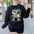 Skeleton Mad Scientist Halloween Costume Science Teacher Women's Sweatshirt Back Print Black Skeleton Mad Scientist Halloween Costume Science Teacher Women's Sweatshirt Back Print Black