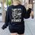 Skeleton Music Teacher I'Ll Wait Until It's Quiet Women's Sweatshirt Back Print Black