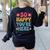 So Happy You’Re Here Groovy Retro Positivity Women Teacher Women's Sweatshirt Back Print Black