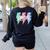 SPED Teacher Squad Lightning Bolt Special Education Women's Sweatshirt Back Print Black SPED Teacher Squad Lightning Bolt Special Education Women's Sweatshirt Back Print Black