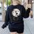 Spooky Halloween Moon Boston Terrier Boston Bull Bostie Women's Sweatshirt Back Print Black