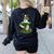 St Patrick's Day Leprechaun Boston Terrier Dog Shamrock For Men Women Kids Women's Sweatshirt Back Print Black