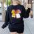 Student Teacher Coquette Bow Pencil Back To School First Day Women's Sweatshirt Back Print Black Student Teacher Coquette Bow Pencil Back To School First Day Women's Sweatshirt Back Print Black