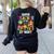 Super Teacher By Day Super Tired By Night Women's Sweatshirt Back Print Black Super Teacher By Day Super Tired By Night Women's Sweatshirt Back Print Black