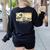 Surfing Boston Terrier Kanagawa Wave Japanese Dog For Men Women Kids Women's Sweatshirt Back Print Black