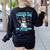 Surviving The Teacher Life Pjs Pajamas Christmas Xmas Teache Women's Sweatshirt Back Print Black