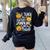 I Teach The Cutest Pumpkins In The Patch Teacher Women's Sweatshirt Back Print Black