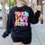 Teach Love Inspire Preppy Back To School Teacher Women Women's Sweatshirt Back Print Black Teach Love Inspire Preppy Back To School Teacher Women Women's Sweatshirt Back Print Black
